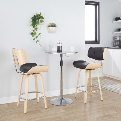 Bistro Contemporary Adjustable Round Bar Table in Silver by