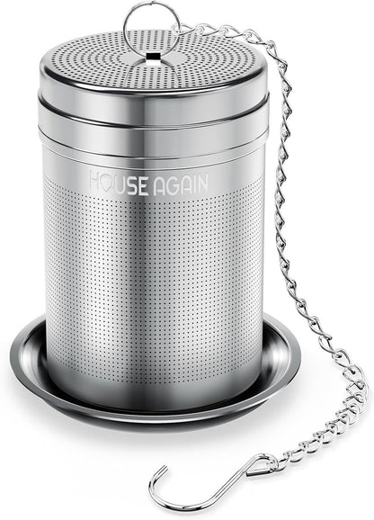 Tea Infusers, Extra Fine Mesh Tea Strainers for Loose Tea, Updated Slim Threaded Lid & 304 Stainless Steel, Loose Leaf Tea Steeper for Brew Tea Spices & Seasonings