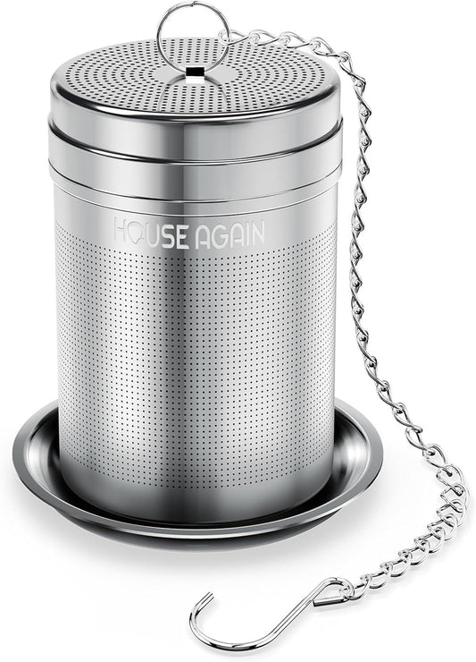 Tea Infusers, Extra Fine Mesh Tea Strainers for Loose Tea, Updated Slim Threaded Lid & 304 Stainless Steel, Loose Leaf Tea Steeper for Brew Tea Spices & Seasonings