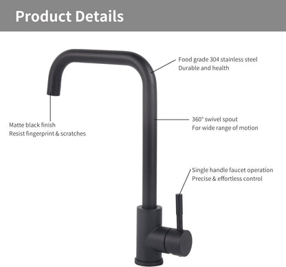 Sink Faucet Pull Down Sprayer Brushed Nickel Kitchen Faucet Single Level Stainless Steel Kitchen Sink Faucets for RV, Dorm, Kitchen