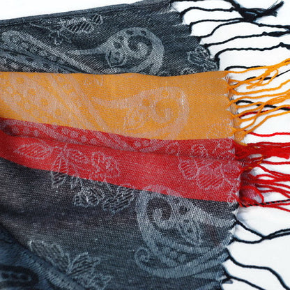 Blancho Bedding -Pa-a82-7 Multi-Colors Rose & Paisley National Style Exquisite Soft Tassel Ends Pashmina/Shawl/Scarf
