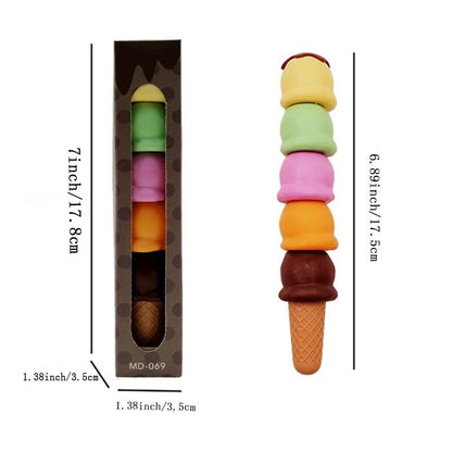 1Pc Creative Building Block Assembly Marker Pen Color Student Graffiti Pen Ice Cream Highlighter Cone 5 Colors