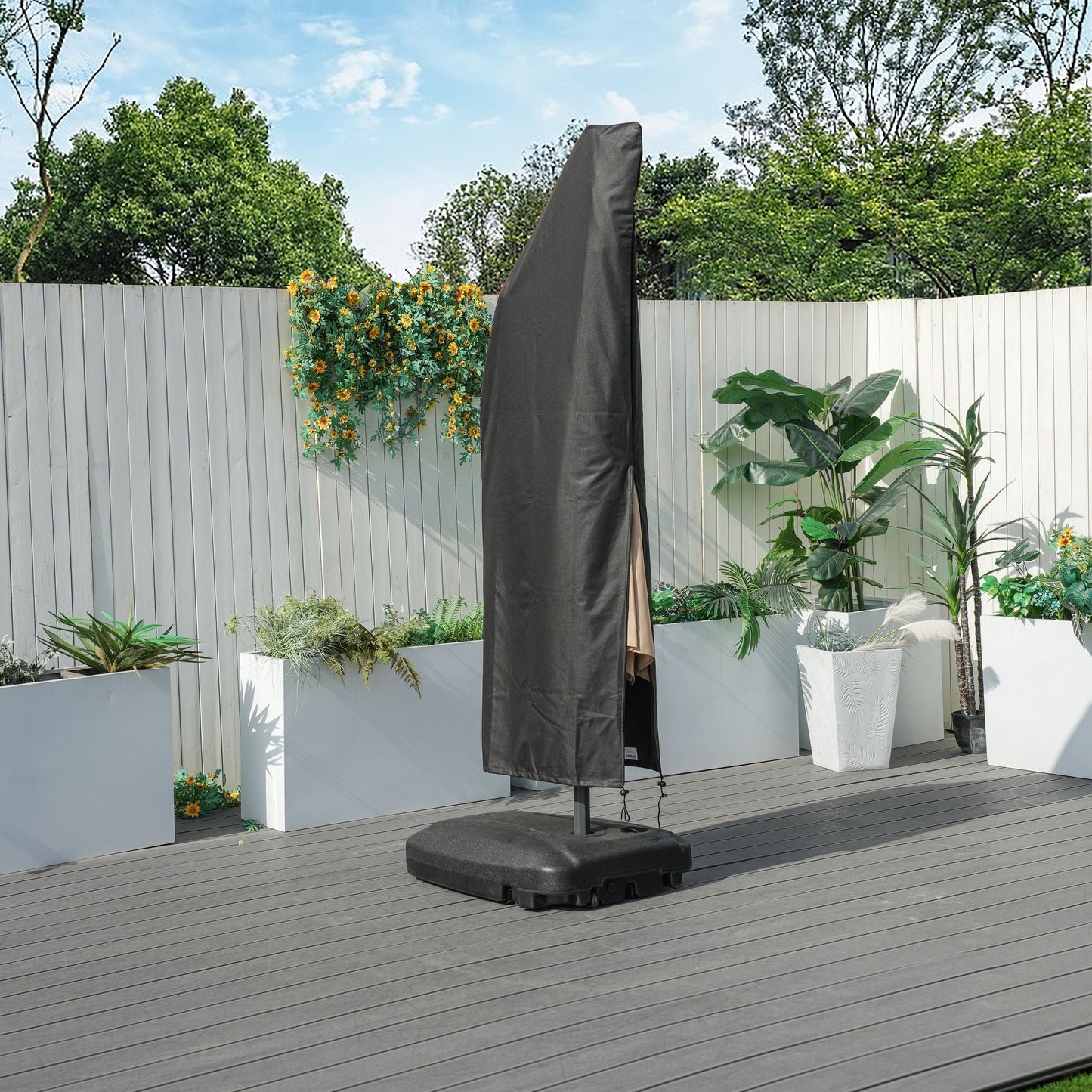Direct Wicker Outdoor Patio Cantilever Umbrella Zipper Cover