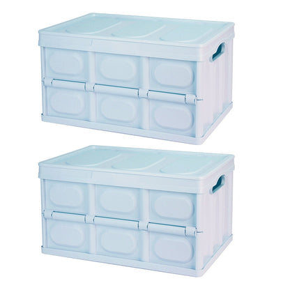 Collapsible Storage Bins With Dustproof Lid Waterproof Interior Bag Handle Stackable Storage Box Container Utility Organizer Crate For Camping Fishing Living Room