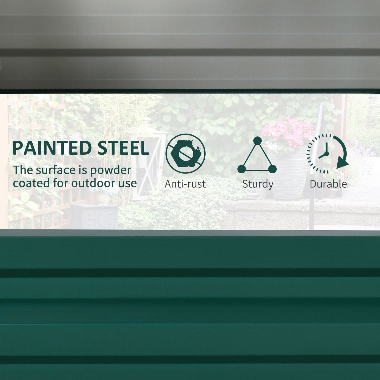 Galvanized Raised Garden Bed, Outdoor Planter Box for Vegetables, Flowers, Herbs, 4' x 2' x 1', Green