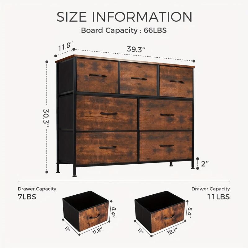 Desser For Bedroom With 7 Fabric Drawers Organizer Storage Closet Chest Clothes For Living Room Display Cabinet Of Furniture