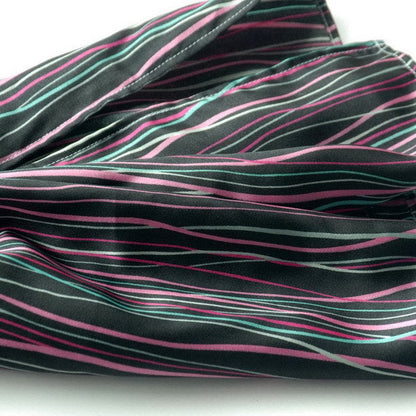 Blando Black Irregular Stripe Chic Exquisitely Soft Luxuriant Silky Scarf/Wrap/Shawl(Small)