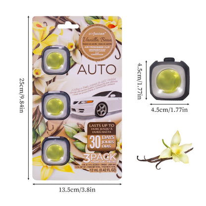 3 Pack Car Air Fresheners - Long Lasting Vent Clips For Men & Women, 3 Pack Up To 90 Days Fits All Car Refresher Odor Eliminator, New Car Scent Variety Pack
