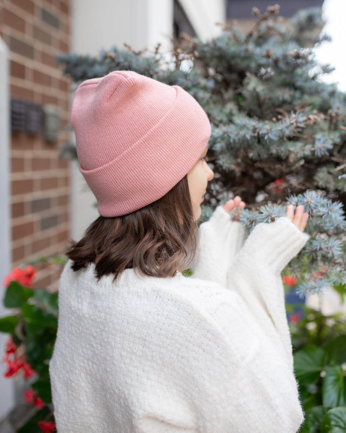 HAAKWEAR Theta-Stitch Cuffed Beanie - Designed and Made in USA (Patent Pending Design) - Pearl Pink