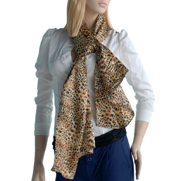 Blando Wild Leopard Color Funky Exquisitely Soft Silky Scarf/Wrap/Shawl(Large)