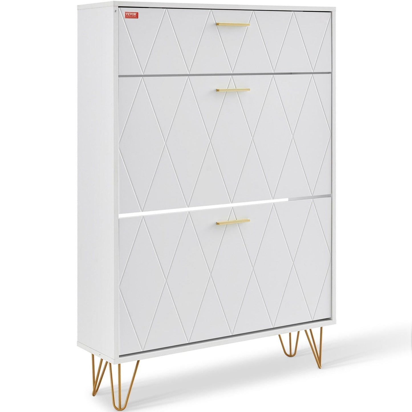 VEVOR Shoe Cabinet with 3 Flip Drawers, Shoe Storage Cabinet for Entryway, Free Standing Shoe Storage Organizer for Heels, Boots, Slippers in Hallway, Living Room