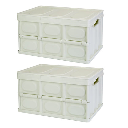 Collapsible Storage Bins With Dustproof Lid Waterproof Interior Bag Handle Stackable Storage Box Container Utility Organizer Crate For Camping Fishing Living Room