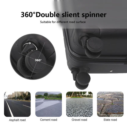 Luggage Sets ABS Hardshell 3pcs Luggage, Lightweight Durable Suitcase sets Spinner Wheels Suitcase with TSA Lock 20''24''28'' Available(Black)