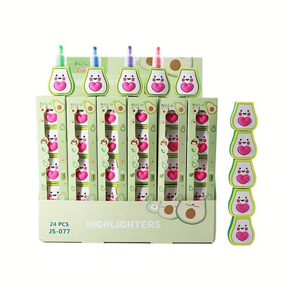 4 Colors / Box Cute Marker Pen Kawaii Drawing Graffiti Painting Fluorescent Jenga Highlighter Pen School Office Stationery