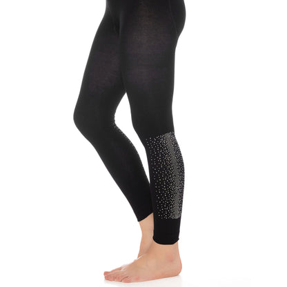 Bamboo Leggings for Women Soft Stretchy Full Length Elastic Leggings with Fancy Accessories