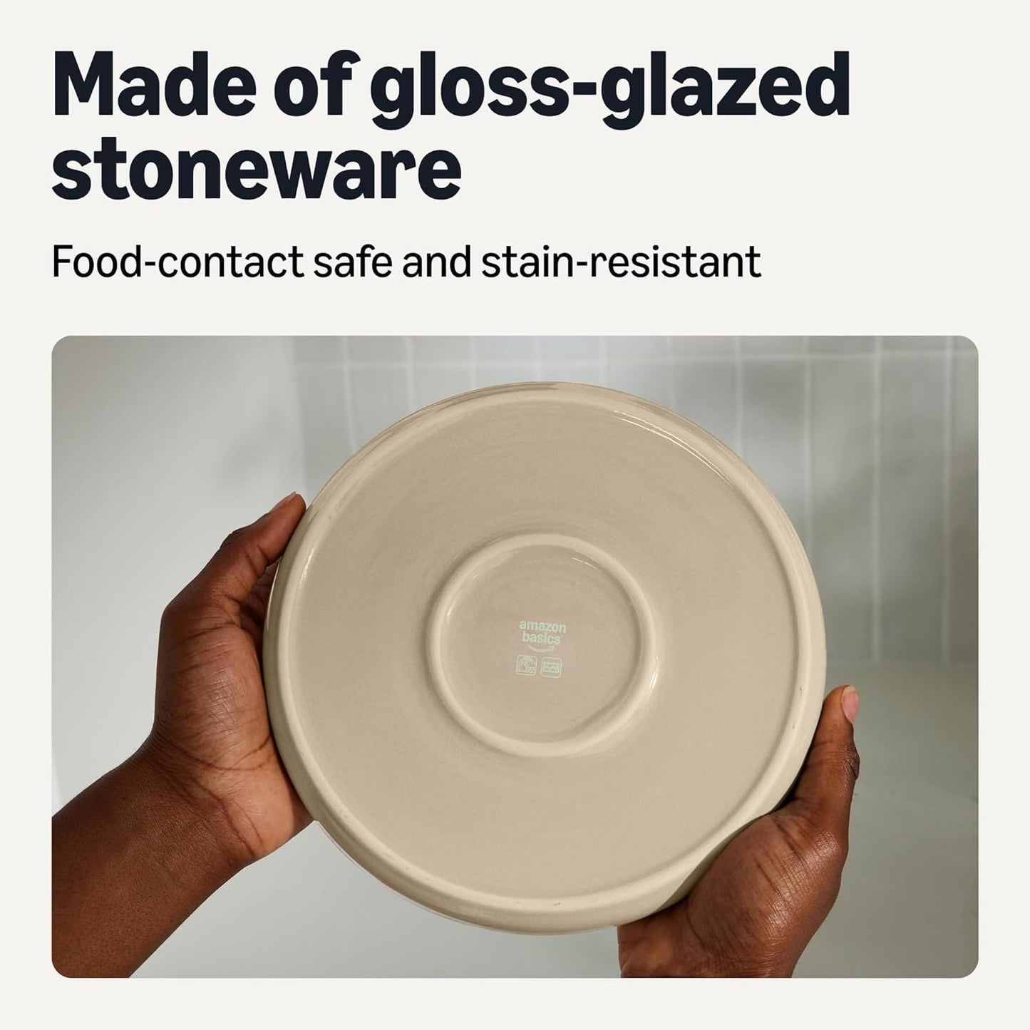 Glazed Stoneware Appetizer Plates, Ceramic 4-Piece Set, Microwave and Dishwasher-Safe, 6.7 in., Linen Gray