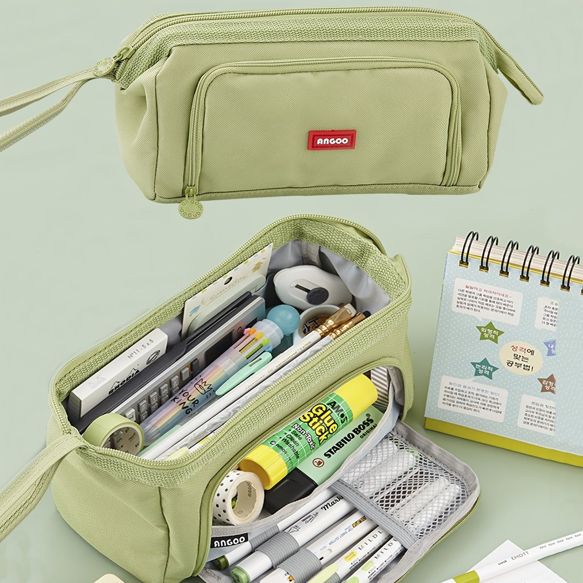 Maximize Your Storage Space with this Large Capacity Canvas Pencil Case!
