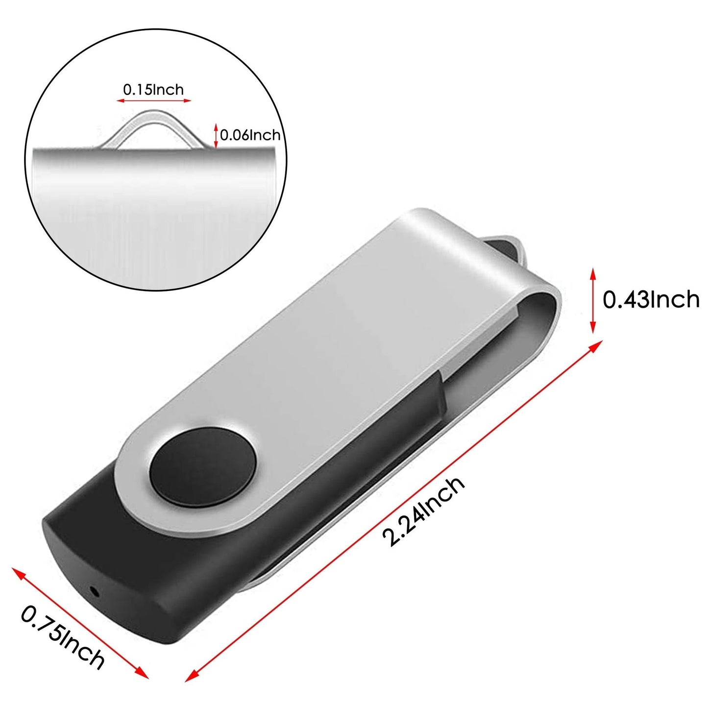 5 Packs Mix Color USB 2.0 Swivel USB Flash Drives Metal Thumb Drive Memory Stick Jump Drive With Lanyard For Storage And Backup