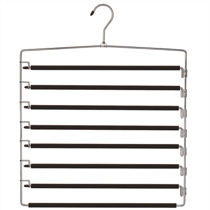 Metal Hanger 8 Tier Swing Arm | Space Saving Clothing Hangers with Foam Padding, Removable Arms, Alloy Steel Construction for Durability