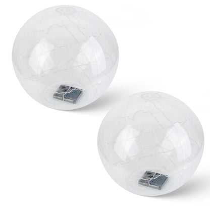 2Pcs Floating Pool Lights 14in Solar Powered Pool Balls IP68 Waterproof Inflatable Pool Decoration Lights with Remote Control 3 Light Modes Timer Adjustable Brightness