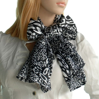 Blando Black & White Distinctive Leopard Animal Print Fashion Soft Silk Scarf/Wrap/Shawl(Large)