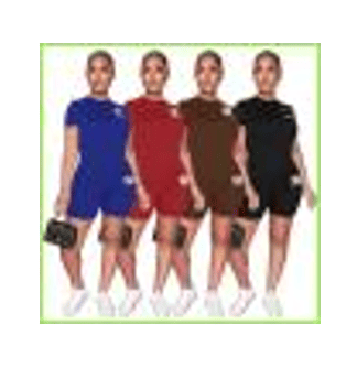 Two Pieces Short Sleeve & Pants Pullover with Side Pockets Set