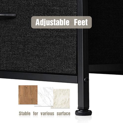 Bedside Table For Bedroom With 10 Fabric Drawers Storage Cabinet Steel Frame Closet For Clothes Storage Display Cabinet