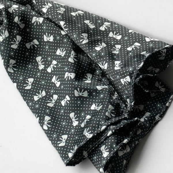 Blando Black Lovely Bowknot Design Natural Elegant Silk Scarf/Wrap/Shawl(Small)