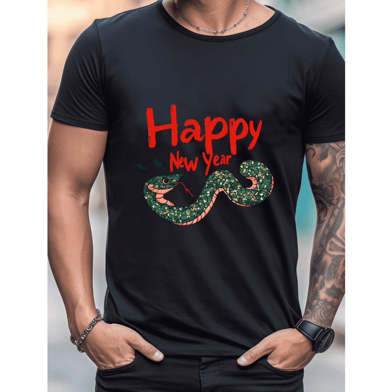 2025 New Year Cotton T-Shirt for Men - Stylish & Comfortable Short Sleeve Tee for All Seasons