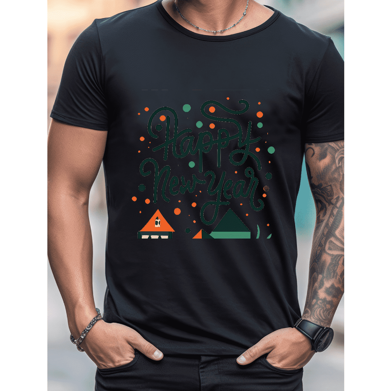 2025 New Year Cotton T-Shirt for Men - Stylish & Comfortable Short Sleeve Tee for All Seasons
