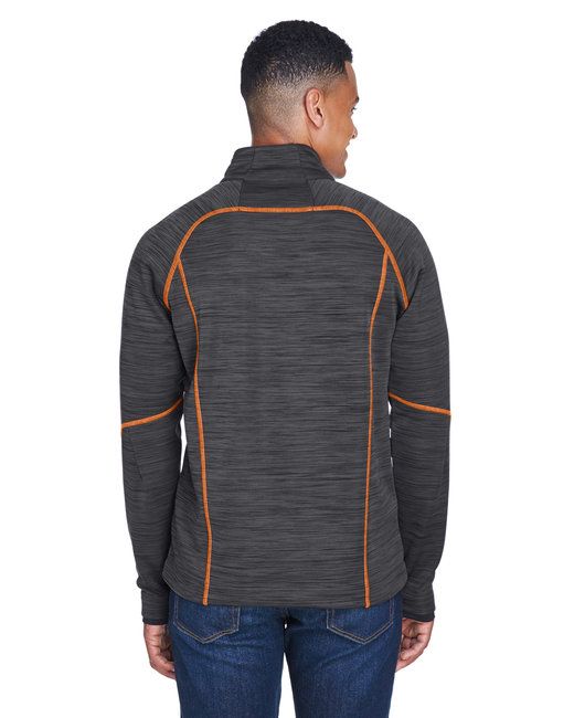 Men's Flux Mélange Bonded Fleece Jacket - CARBON/ OLY RED - S