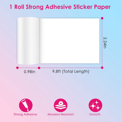 Pocket Wireless Thermal Printer Portable Mini Sticker Maker Machine Rechargeable Inkless Photo Printer for Printing Label Journal Study Notes Memo Photos