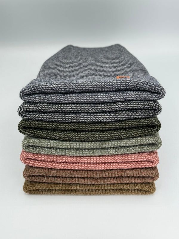 Haakwear Theta Stitch Fusion Cuffed Beanie (Patent Pending Design)-Green/Brown, Made in USA