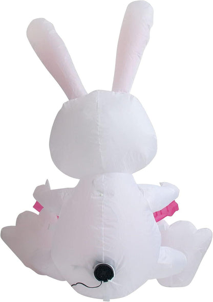 3.8 FT Easter Inflatable Cute Bunny Outdoor Decorations, Easter Blow up Banner Bunny Yard Decorations Build-in Flashing LED Lights, Decorate Outdoor Indoor Garden Lawn Yard.