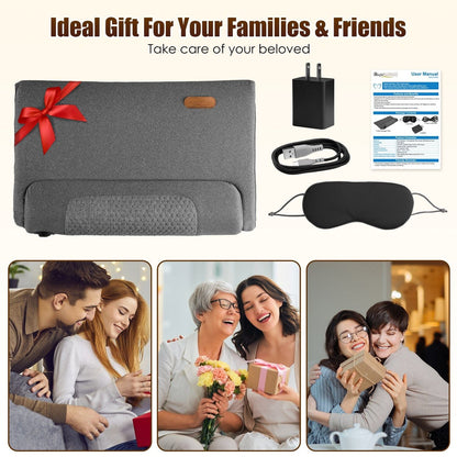 Neck Massager Pillow Ergonomic Massager Memory Foam Pillow with 3-Level Heating 3-Intensity Vibration 30Min Timer for Neck Back Shoulder Pain Relief
