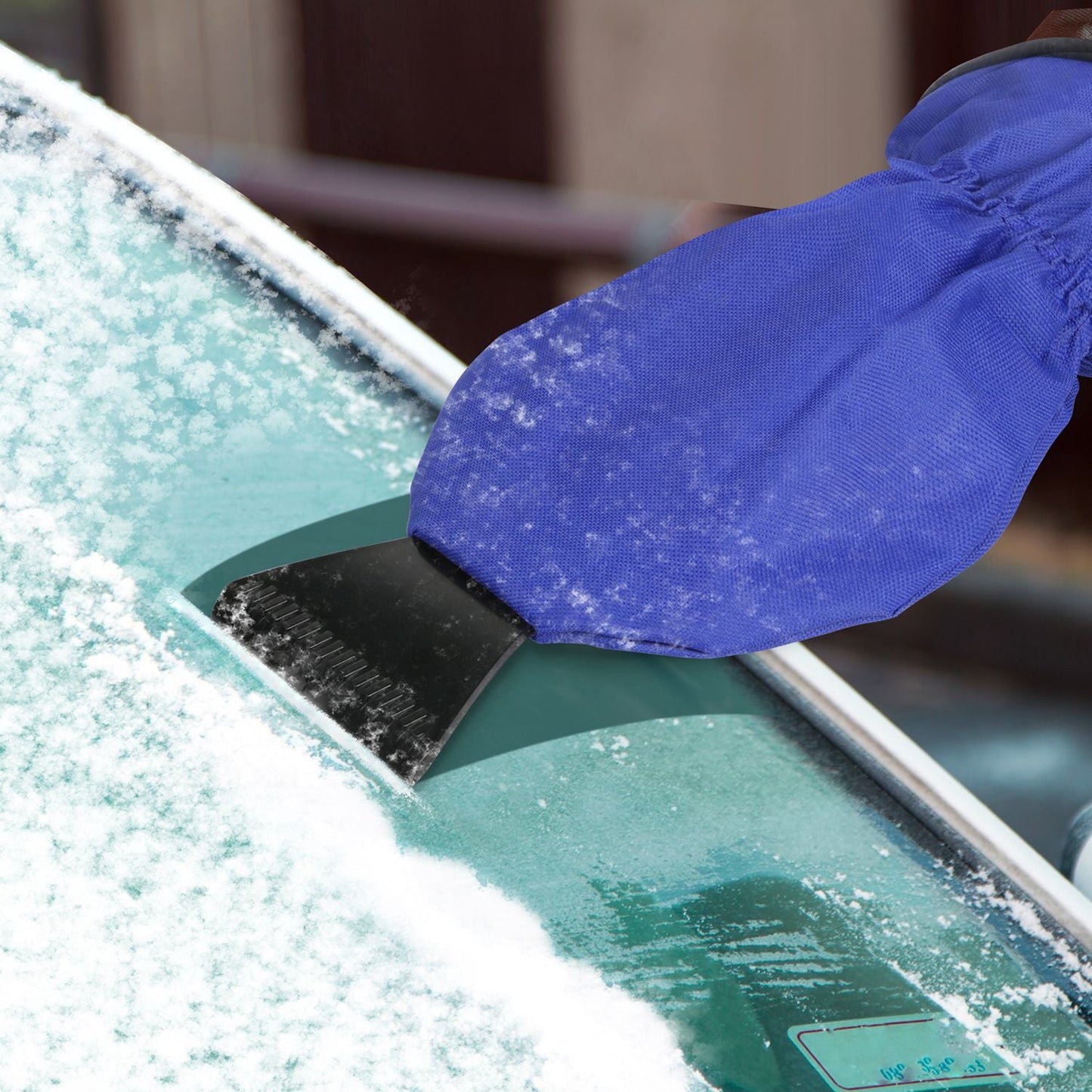 Ice Scraper Glove Car Windshield Snow Scraper Remover Glove Lined of Fleece Winter Ice Scraper Mitt Keep Warm