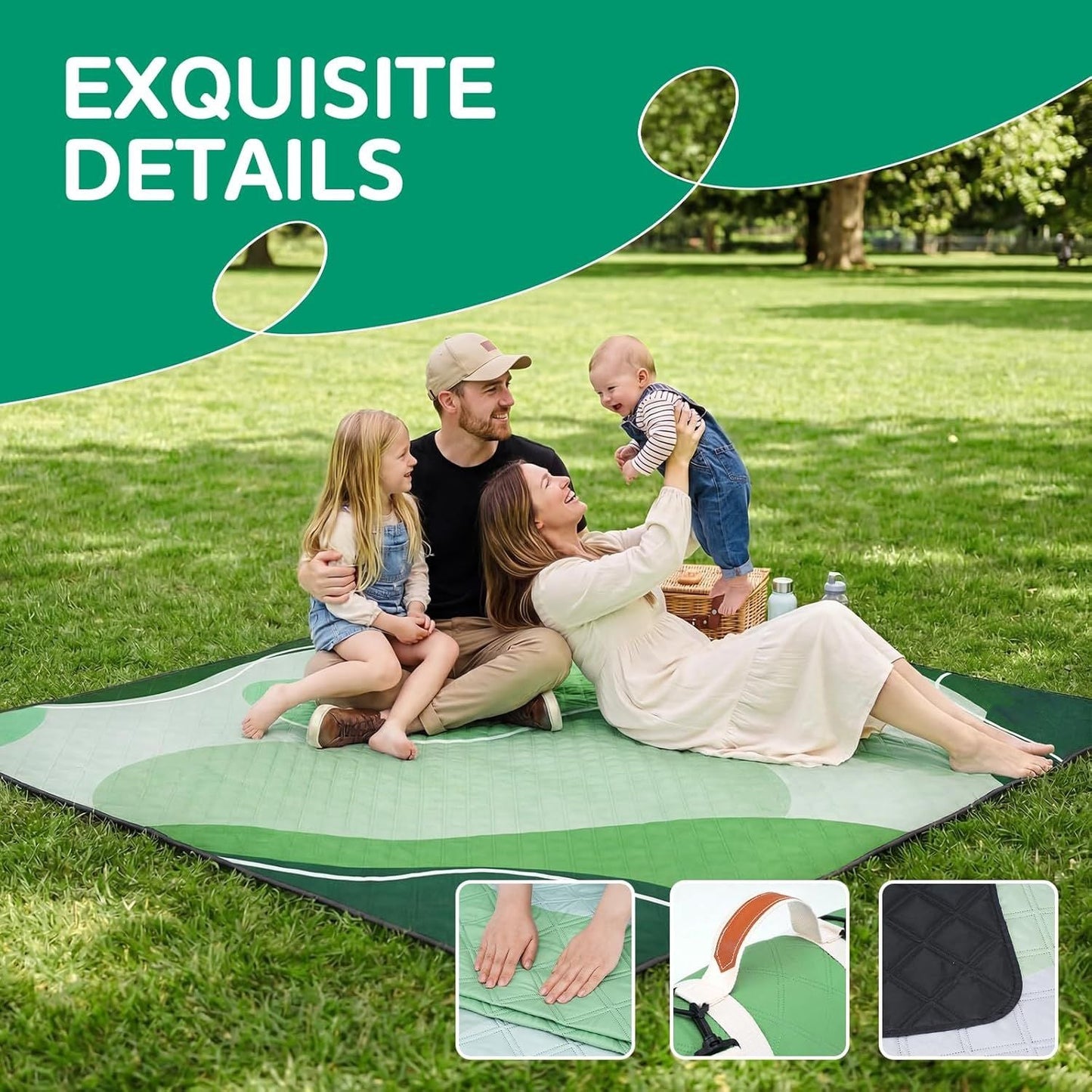 Waterproof Picnic Blanket Outdoor Camping Beach Mat Extra Large Foldable Car Essential Roadtrip Gadget Rv Accessories Glamping Tent Gear Must Haves Hiking Stuff Backpacking Necessities Gift