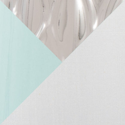 Penelope 22" Contemporary Ceramic Table Lamp with Tiffany Blue & Silver Ceramic Body and White Shade by