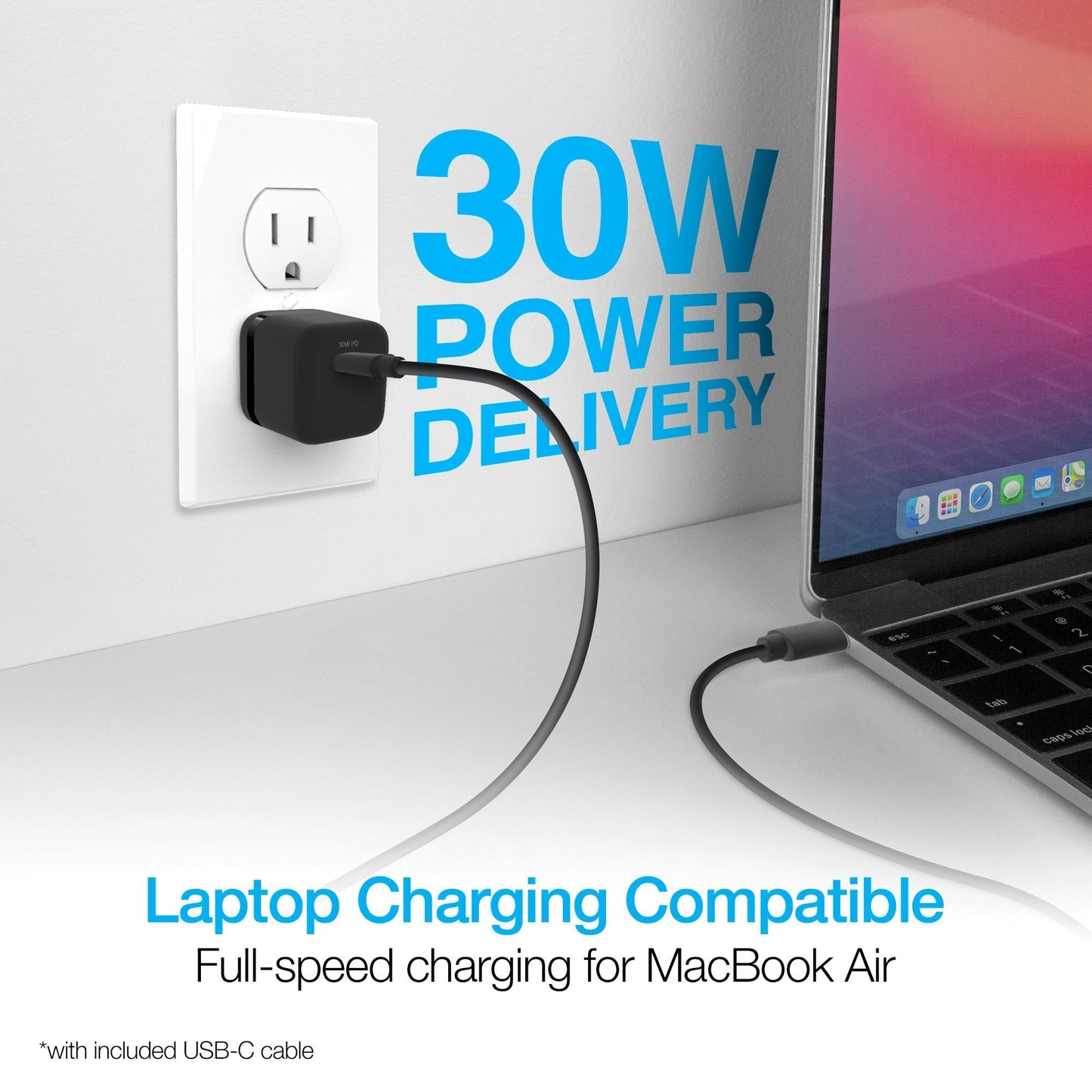 Naztech 30W PD Wall Charger + USB-C to USB-C Cable 6ft