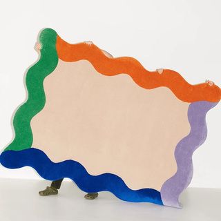 Large Modern Wave Design Area Mat - Soft Imitation Cashmere, 10mm Thick, 1000g/sq.m, Colorful Abstract Patterns, Perfect for Living Room, Bedroom, or Study, Machine Washable Polyester Material