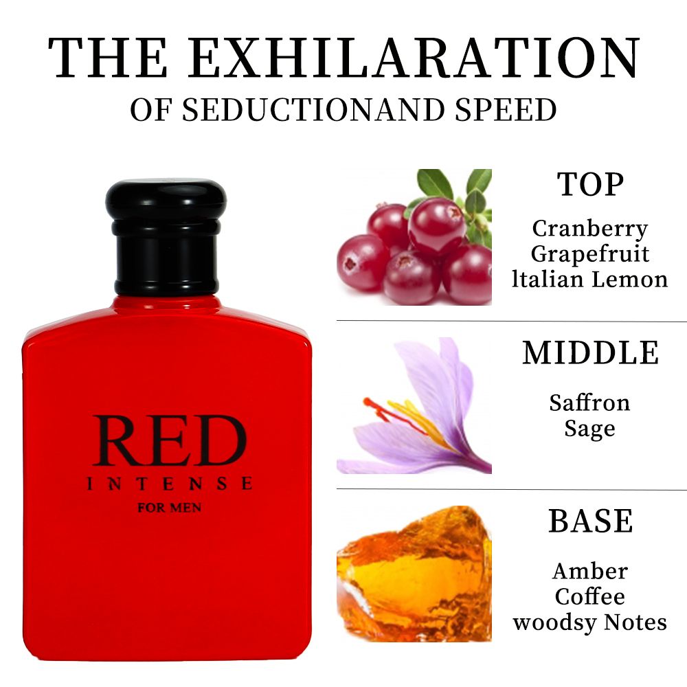 3.4 Oz Men's Eau DE Toilette Spray - Men's Cologne-woody & Spicy Masculine Scent - with Cranberry,litalian Lemon And Grapefruit - Medium intensity Perfume,Valentings's Day And Other Festivals