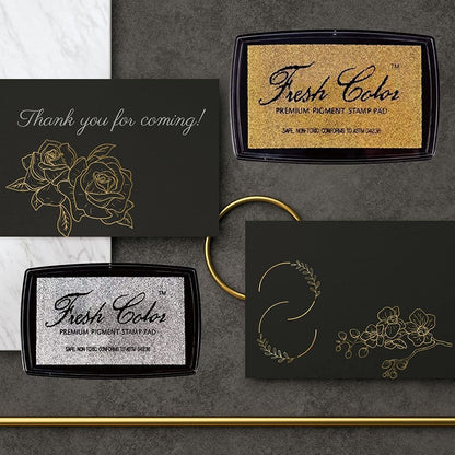Stamp Pad;  Ink Pads for Rubber Stamps;  Wedding Card;  Wedding Invitation;  Stamps for Crafts;  Scrapbooking Supplies;  Card Making;  Permanent Ink Pads;  Non Toxic;  Safe (Gold Ink Pad)