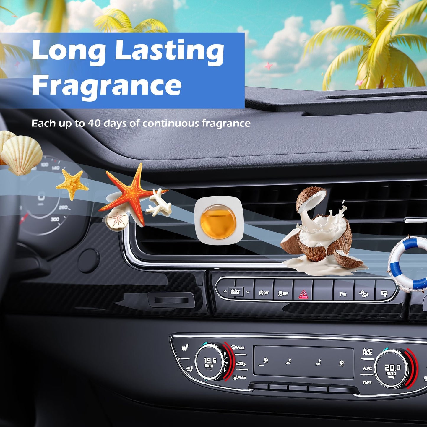 3 Pack Car Air Fresheners - Long Lasting Vent Clips For Men & Women, 3 Pack Up To 90 Days Fits All Car Refresher Odor Eliminator, New Car Scent Variety Pack