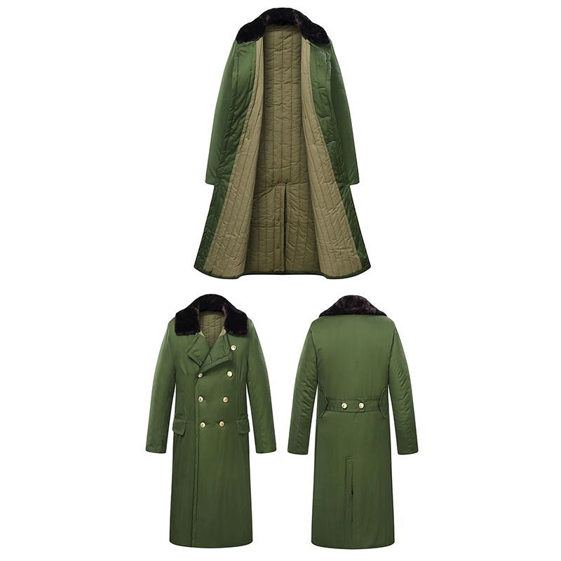 Retro Northeast Men's Winter Thick Long Trench Coat Jacket Military Coat