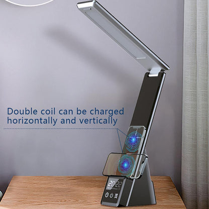 Led Table Lamp 15w Wireless Charger Compatible For Iwatch Airpods Fast Charging Station Multi-functional Clock Charge Dock Stand