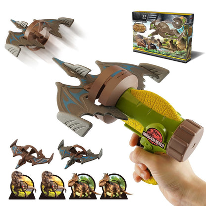 Rocket Launcher Airplane Toy with 4 Dinosaur Targets 2 Foam Pterosaur Shooting Games for Outdoor Kids Toys 5 6 7 8 Year Old Boy Catapult Plane Toy Christmas Easter Gift