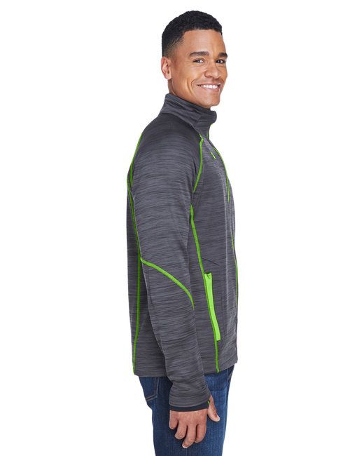 Men's Flux Mélange Bonded Fleece Jacket - CARBON/ OLY RED - S