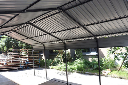 supply Video NEW Metal Carport 12 ×20 FT Heavy Duty with Galvanized Steel Roof, Metal Garage Canopy with Galvanized Steel Roof & Frame, Car Tent Outdoor Storage Shed for Car, Boats and Truck, Gray