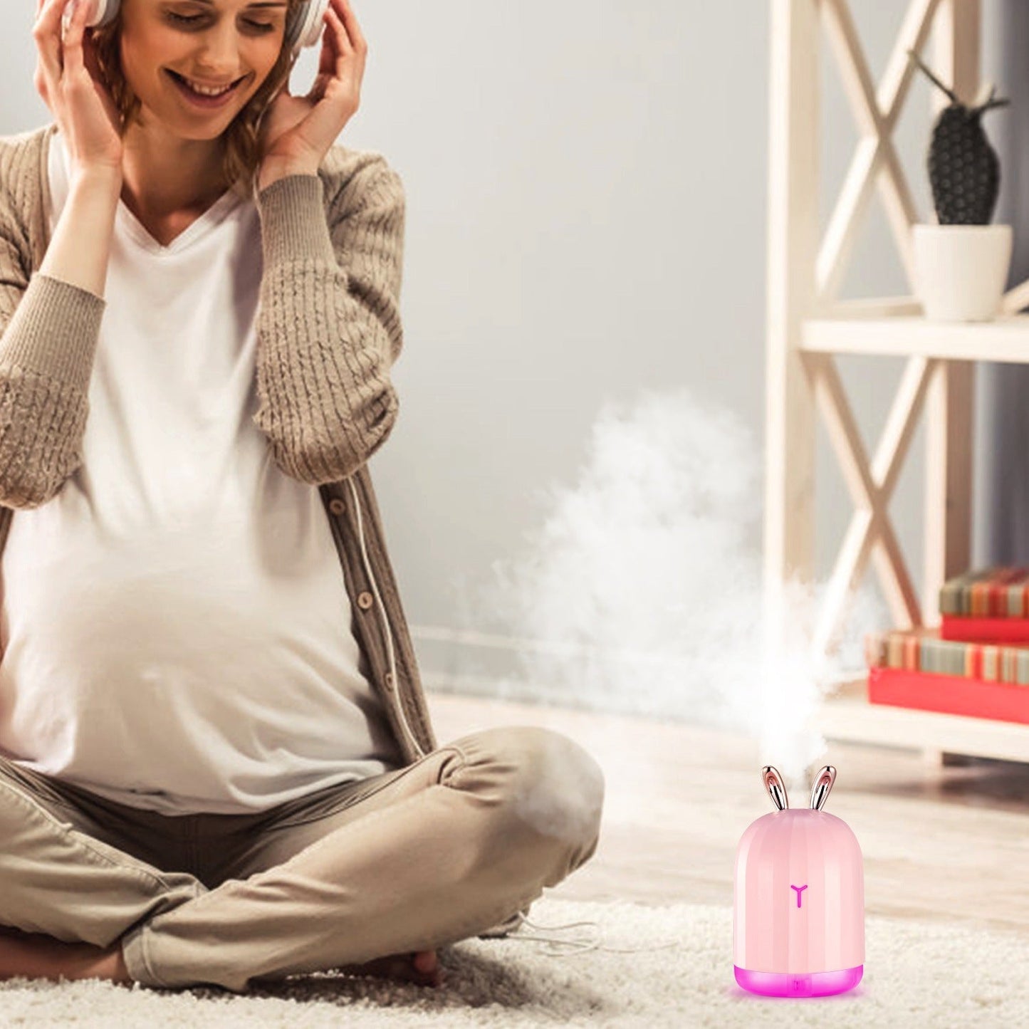 220ml Cool Mist Humidifier Ultrasonic Air Diffuser Atomizer w/7 Color Breathing Lights