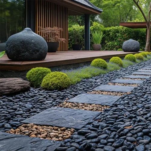38lbs Black River Rocks, 2-3 inch Polished Pebbles for Plants, Vase Filler, Aquarium, Landscaping, Indoor/Outdoor Decor